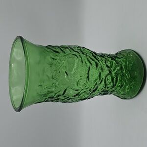 Mid Century Modern Large Emerald Green Crinkle Vase by EO Brody MCM 9.5"
